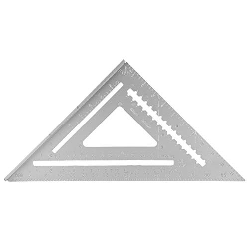 Triangle Ruler, 12in Triangle Ruler Right Angle Rust-Proof White Aluminum Woodworking Protractor Measuring Tool -Aluminium Profile-