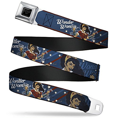 Buckle-Down mens Buckle-down Seatbelt Dc Bombshell Wonder Woman Www020 Belt, Multicolor, 1.5 Wide - 24-38 Inches in Length US