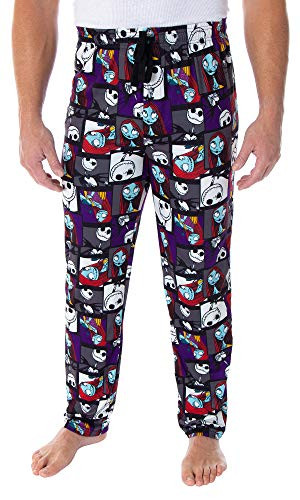 Disney Men's Nightmare Before Christmas Jack and Sally Character Grid Lounge Pajama Pants -Medium-