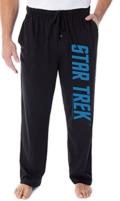 Star Trek Pajamas Men's The Original Series TOS Classic Logo Sleepwear Lounge Pajama Pants -Large- Black