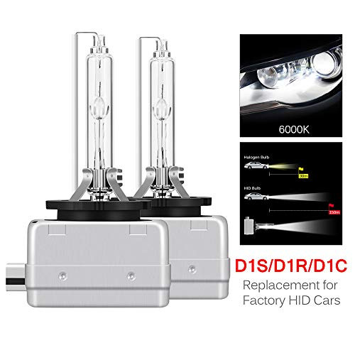 D1S 35W Xenon HID Bulb, ONEVER 35W HID Xenon Headlight Bulbs Lamps Replacement for Philips Pack of 2X -6000K-