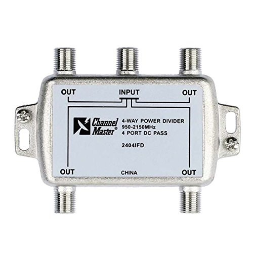 4-Way Splitter 2 GHz All Port Passive Divider Splitter 950 - 2150 MHz Commercial Grade 4 Port DC Divider High Frequency UHF VHF Satellite Power Divider, Commercial Grade