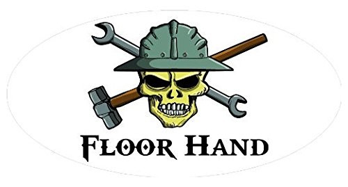 Large 5'' Sticker - Floor Hand Skull Hard Hat - Construction Toolbox, Hardhat, Lunchbox, Helmet, Mechanic  and  More