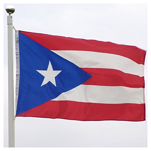 3X5 Puerto Rico Rican Nylon Flag 3'X5' Banner Grommets With Outrigger Clips 3X5 Puerto Rico Rican Nylon Flag 3'X5' Banner Grommets With Outrigger Clips