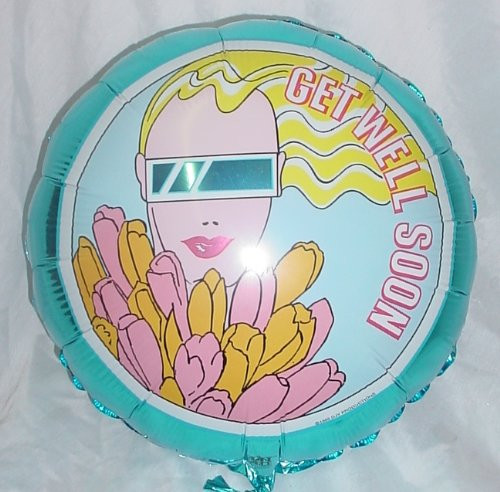 Balloonshop 18 Inch Get Well Soon With Flowers Round Shaped Foil Balloon- -bl225-