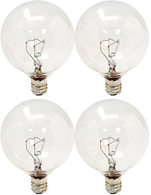 Ge Lighting Crystal Clear 17722 25-watt, 195-Lumen G16.5 Light Bulb with Candelabra Base -4 Bulbs-