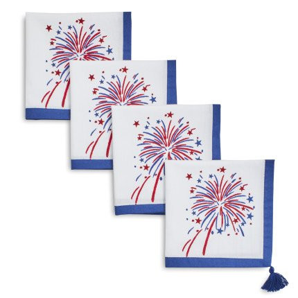 Sur La Table Fireworks Cocktail Napkins, Set of 4