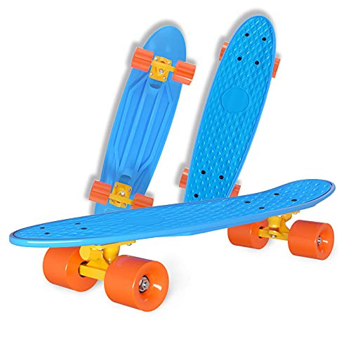 MGENLONG Skateboard 22" Mini Skateboards Ideal Cruiser Skateboard with High Rebound PU Wheels for Kids Teens Beginners Boys and Girls Age 5-10