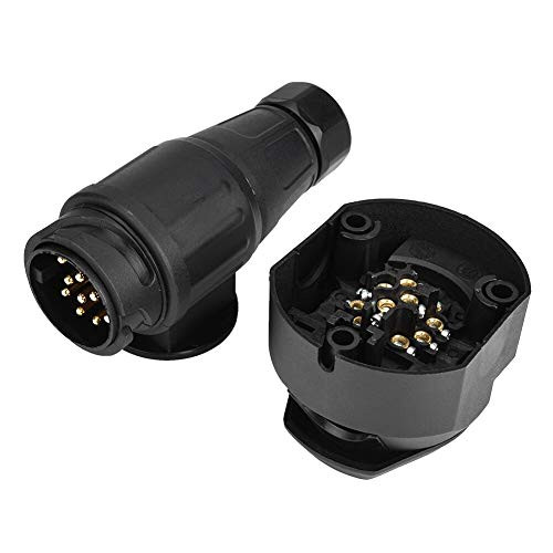 Davitu Cables, Adapters  and  Sockets - Trailer Plug Socket Connector Adapter 13-Pin Socket With Mounting Bracket And Trailer Plug 12V For Trailer Caravan Towing Towbar