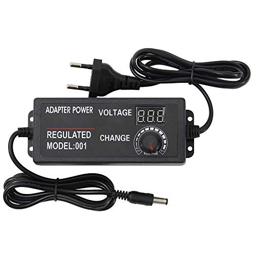 Lights Accessories AC to DC Adjustable Voltage Power Adapter Universal Power Supply Display Screen Power Switching Charger EU, Output Voltage:3-24V-2A