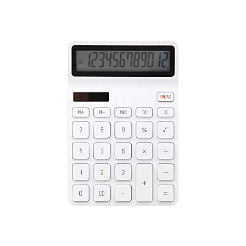 Desktop Calculator 12-Digit Dual Power Handheld Desktop Calculator with Large LCD Display Big Sensitive Button -Color : White-