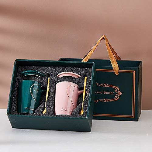 Mr and Mrs Ceramic Marble Coffee Cups Set, Unique Wedding Gift for Bride and Groom, His and Hers Anniversary Present for Husband Wife, Gifts for Bridal Shower Engagement Wedding