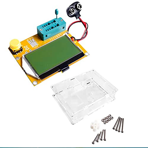 Anncus ?Simple Robot?Triode Capacitance ESR Meter MOS PNP LCR-T4 Transistor Tester LCD Display Transistors Diodes with Acrylic Case