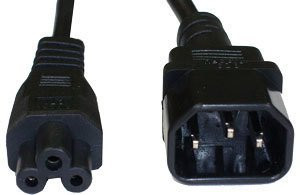 Cables UK IEC Male C14 to IEC Female C5 Power Extension Cable 2m