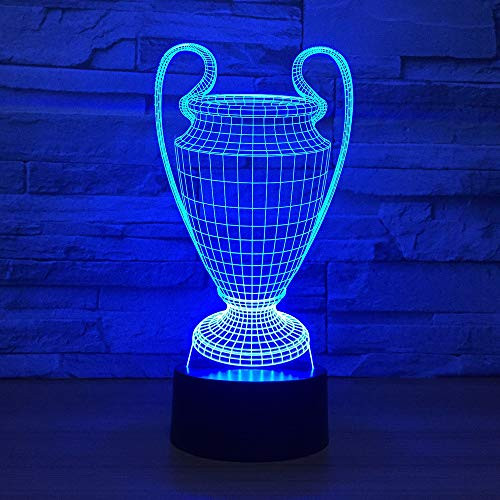 Kabeto Football Cup Trophy Lamp 7 Colors Changing 3D LED Night Light Touch Button USB Baby Bedroom Sleep