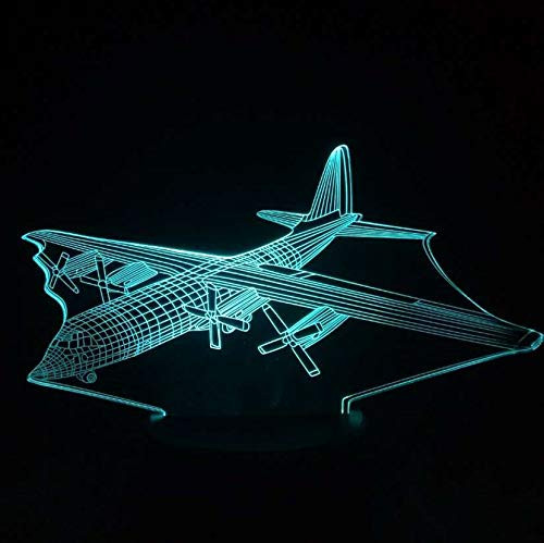 Kabeto New Air Plane 3D Night Light LED Touch Fighter Table Lamp 3D Lamp 7 Color Changing USB Indoor Lamp As Children Gift Toy