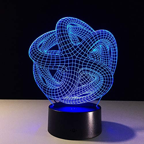 Kabeto Geometric Touch Table Lamp 7 Colors Changing Desk Lamp 3D Lamp Novelty LED Night Lights for Kids Gift