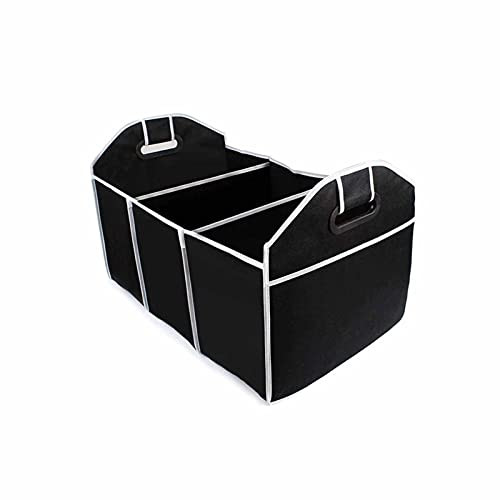 2PCS Folding Car Trunk Storage Box Grocery, Folding Compartments Are Easily Expandable, Multifunctional Portable Organizer Storage Bag with 3 Compartments