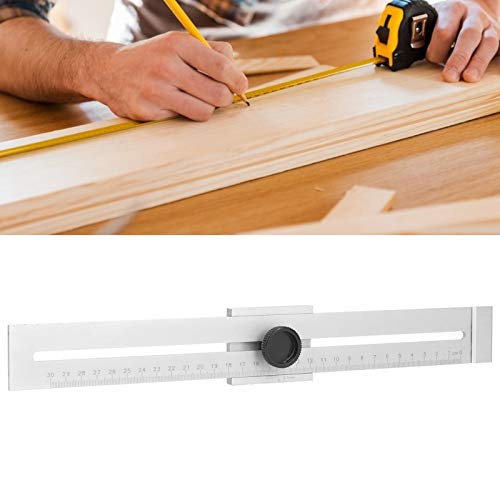 Sliding Line Ruler, Woodworking Parallel Ruler, Professional Durable Clear Scale for Measuring Mechanical Processing Marking-300mm-