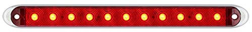 Optronics STL69RK Thinline Sealed LED Stop/Turn/Tail Light with Chrome Base Kit, 1 Pack, Red
