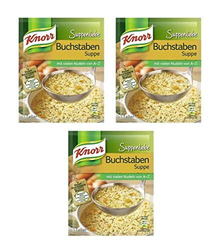 Knorr German Suppenliebe Buchstaben Suppe - Alphabet Soup -3 Pack, Total of 246g-
