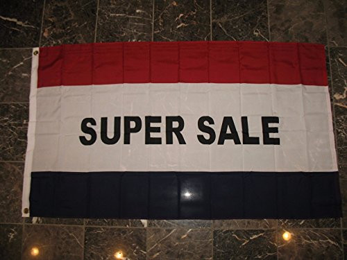 3X5 Advertising Super Sale Marketing Flag 3'X5' Banner Brass Grommets Includes 2 Nylon Flag Pole Clips