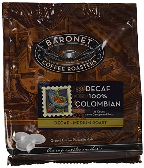 Baronet Coffee Decaf Colombian Coffee Pods, 54 Count