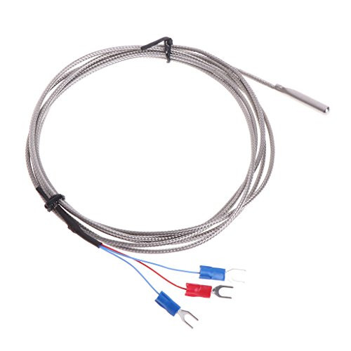 Youngy Stainless Steel RTD PT100 Temperature Sensor Thermocouple with 2m 3 Cable Wires