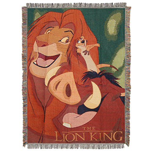 Disney's The Lion King, "Jungle Friends" Woven Tapestry Throw Blanket, 48" x 60", Multi Color