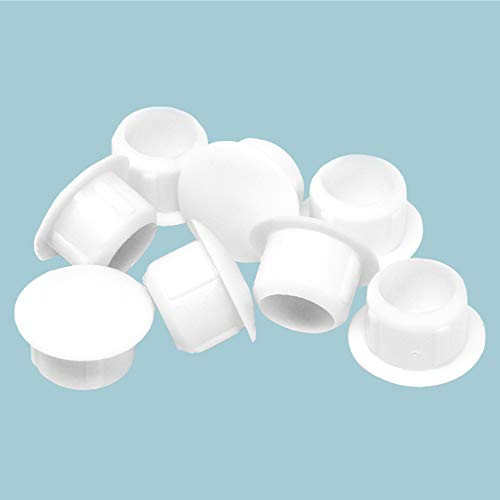 3/8" White Hole Plugs for Shelves and Cabinets - Set by Kaizen8 -25 Pack-