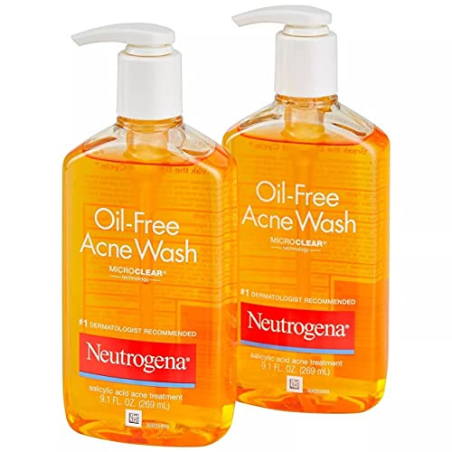 Neutrogena Oil-Free Acne Fighting Face Wash, 9.1 Fluid Ounce -Pack of 2-