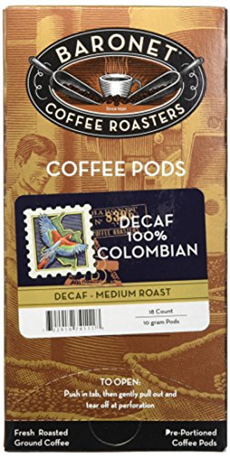 Baronet Coffee Decaf 100% Colombian Coffee Pods, 54 Count