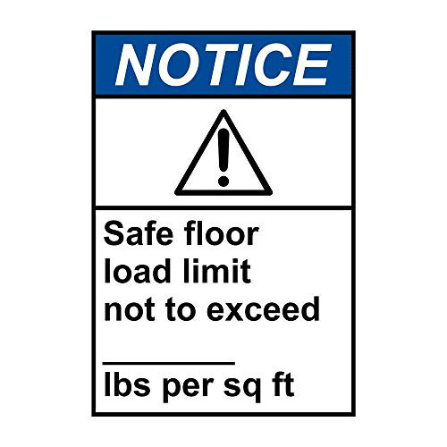 ZJLVMF Home Furnishing Decoration 12x16inches,ice Safe Floor Load Limit to Exceed-Lbs Per Sq Ft Warning Caution ice Safety Sign Metal for Outdoor Indoor Use
