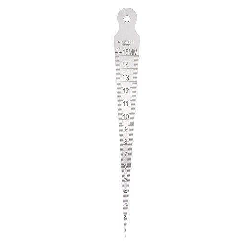 Yagosodee 1-15mm Stainless Steel Ruler Welding Inspection Taper Gauge Metric Imperial Measure Tool Features front metric system, reverse imperial system