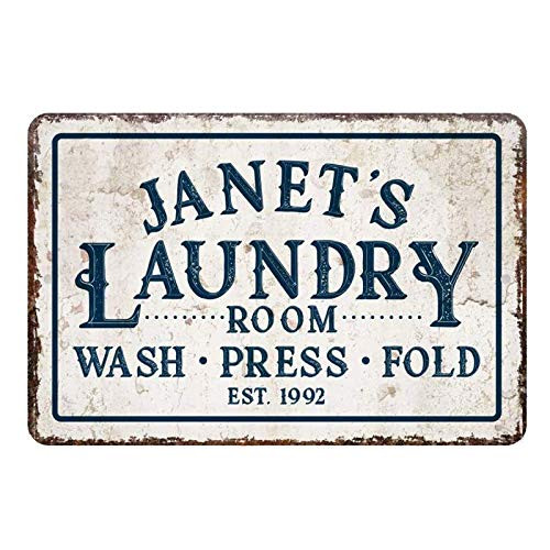 LQQWY Laundry Room Decor Metal Sign Personalized Retro Vintage Farmhouse Laundry Wall Decor Gift Laundry Decorative Art Sign