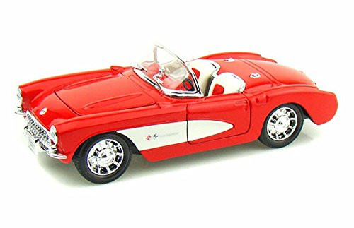 Welly 1957 Chevy Corvette Convertible, Red 29393 - 1/24 scale Diecast Model Toy Car