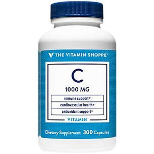 The Vitamin Shoppe Vitamin C 1,000MG, Antioxidant That Supports Immune and Cardiovascular Health -300 Capsules-