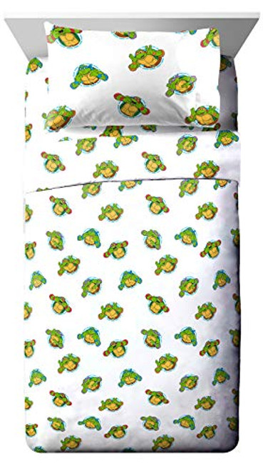 Nickelodeon Teenage Mutant Ninja Turtles Silly Green Toddler Sheet Set - 3 Piece Set Super Soft and Cozy Kids Bedding - Fade Resistant Microfiber Sheets -Official Nickelodeon Product- Nickelodeon Teenage Mutant Ninja Turtles Silly Green Toddler Sheet Set - 3 Piece Set Super Soft and Cozy Kids Bedding - Fade Resistant Microfiber Sheets -Official Nickelodeon Product-