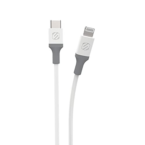 SCOSCHE Ci44WG-SP Strikeline MFI Certified Lightning Charge  and  Sync Cable for All Lightning Devices 4-ft. White/Gray