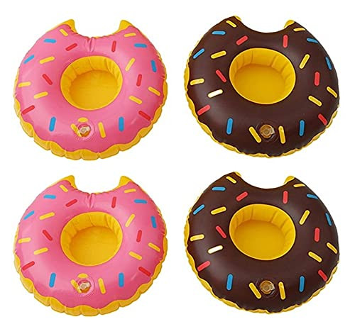 4 Pack Drink Holders Drink Floaties Pool Drink Holder Floats Inflatable Drink Holder Drink Floats Inflatable Cup Holders -Color : Donuts-