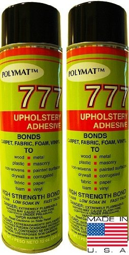 2 CANS 12oz ea Polymat 777 Spray Adhesive Glue Compatible with Pool Table Felt Installation