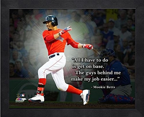 Mookie Betts Boston Red Sox ProQuotes Photo -Size: 12" x 15"- Framed