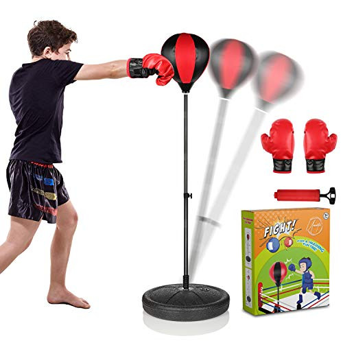 UNINETIC Punching Bag for Kids with Boxing Gloves | 3-8 Years Old Adjustable Kid Punching Bag with Stand | Boxing Bag Set Toy for Boys  and  Girls | Freestanding Punching Ball Boxing Speed Bag