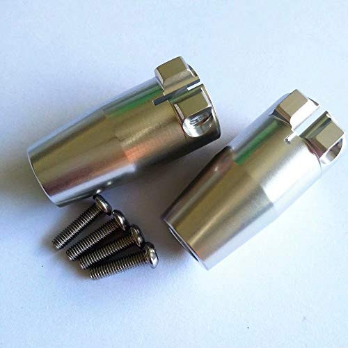 2pcs Aluminum Straight Axle Adapters Rear Axle Carriers Silver for Axial SCX10 II 90046 90047 AX31383