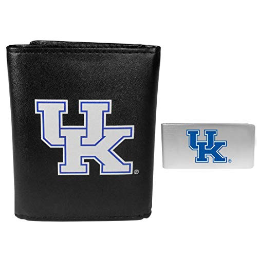 Siskiyou Sports NCAA Kentucky Wildcats Mens Tri-fold Wallet  and  Money Clip, Black, One Size