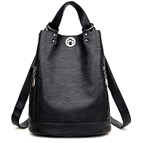 Women Backpack Purse PU Leather Anti-theft Casual Shoulder Bag Fashion Ladies Satchel Bags -Black- Women Backpack Purse PU Leather Anti-theft Casual Shoulder Bag Fashion Ladies Satchel Bags -Black-