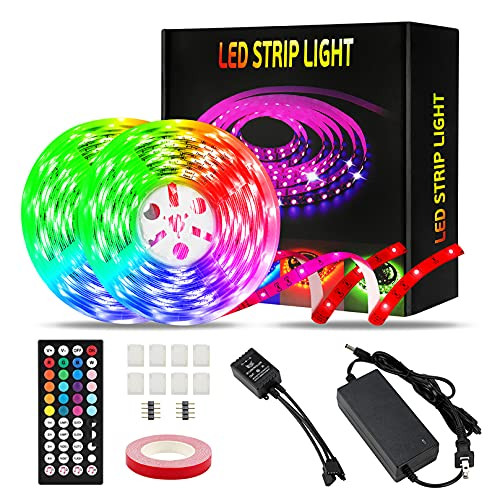 LOCHUK 65.6ft LED Strip, Extra-Long RGB 5050 Color-Changed LED Strip kit Remote-Controlled LED Light for Bedroom, Kitchen and Home Decor