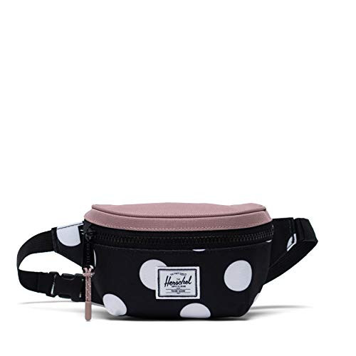 Herschel Twelve Hip Pack, Polka Dot Black and White/Ash Rose, One Size