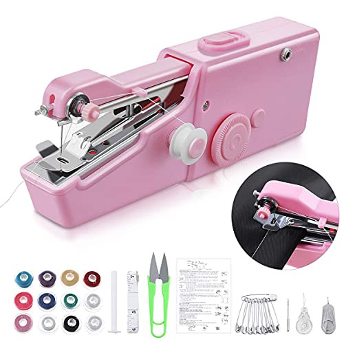 Jeteven Handheld Sewing Machine - Mini Cordless Portable Electric Sewing Machine-Cordless Small Handy Stitch Handheld Sewing Machine for Fabric Clothing Kids Cloth Pet Clothes -Pink- -Renewed- Jeteven Handheld Sewing Machine - Mini Cordless Portable Electric Sewing Machine-Cordless Small Handy Stitch Handheld Sewing Machine for Fabric Clothing Kids Cloth Pet Clothes -Pink- -Renewed-