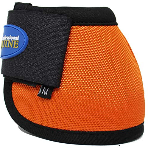 Professional Equine Horse Large Ballistic Overreach No-Turn Bell Boots Orange 4109OR-L